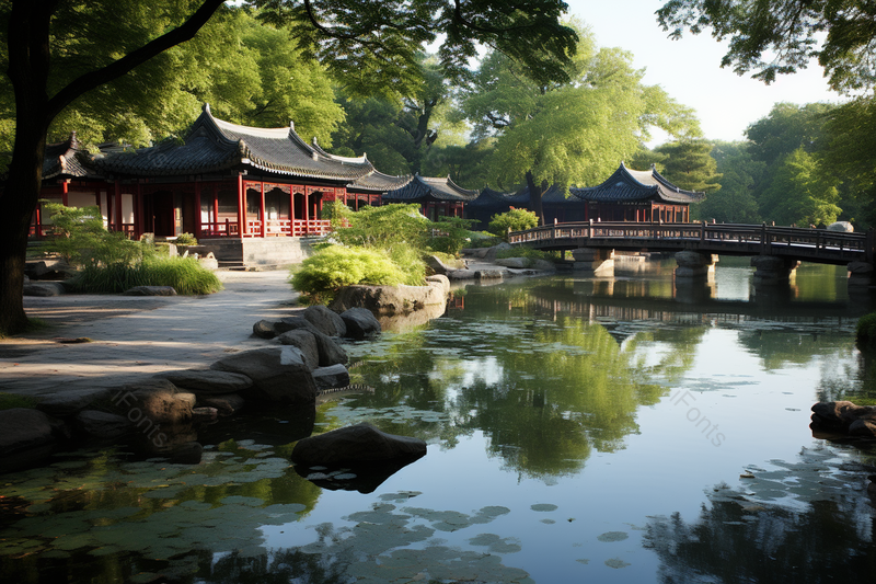 园林水中盎然古建筑风景,高清,摄影图,摄影图片,图片大全,摄影图免费下载